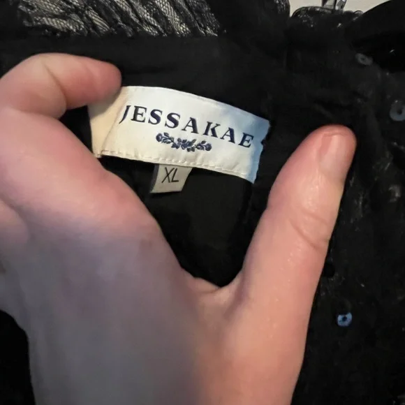 JessaKae Midnight Black Lace & Sequin Dress - Picture 4 of 4